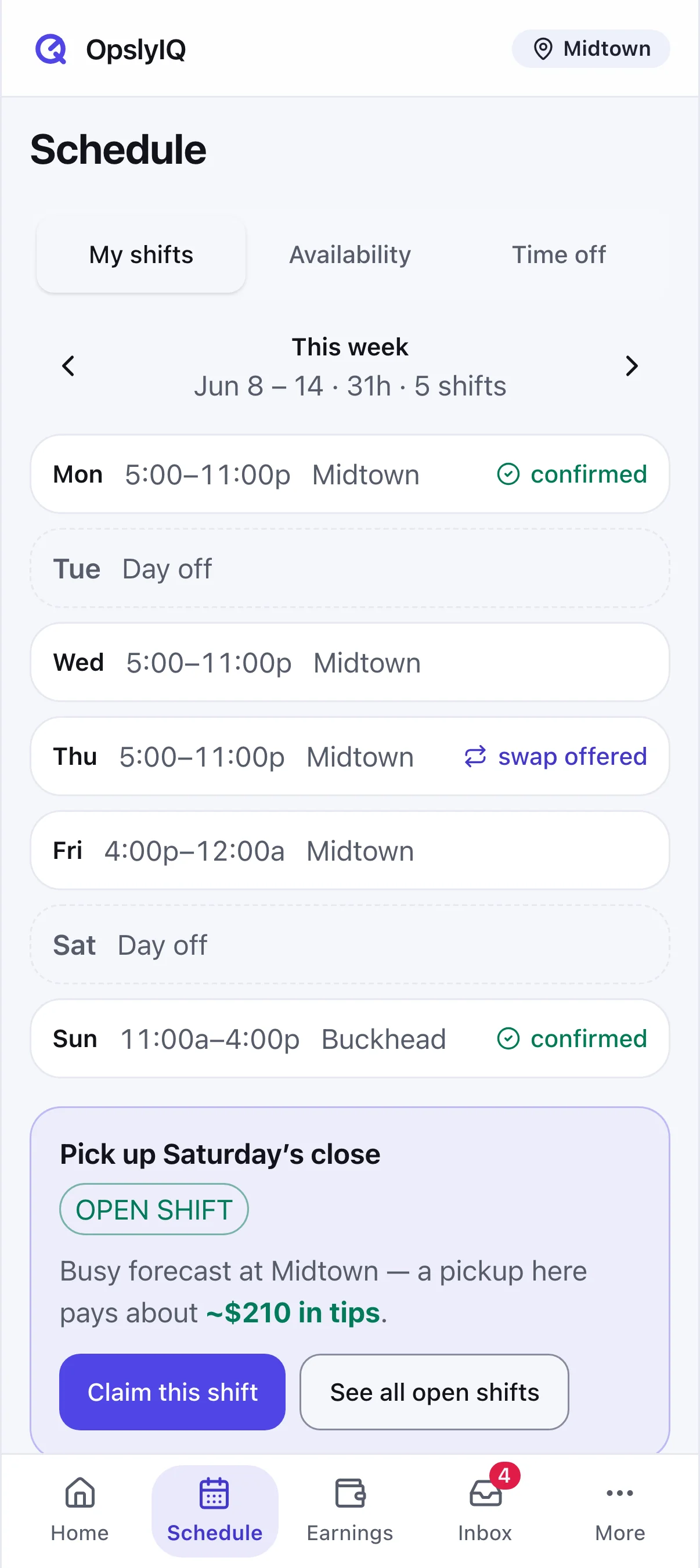 My Work — Schedule
